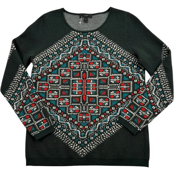 J. Crew Sweaters - VTG Hong Kong J. Crew Women's Christmas Sweater Size Small embroidered fair isle